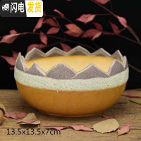 三维工匠多肉植物花盆大口径拼盘花盆个性创意陶瓷多肉组合花盆大号花盆 泡泡釉34-A2 大花盆容器