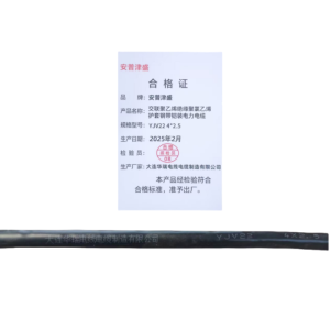 安普津盛 交联聚乙烯绝缘聚氯乙烯护套钢带铠装电力电缆YJV22 4*2.5 米