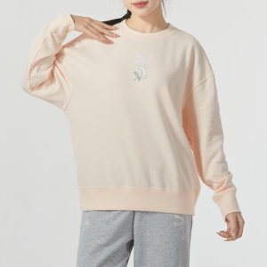彪马(Puma)女装 新款时尚运动服跑步训练健身休闲圆领卫衣套头衫 625808-04 ZP