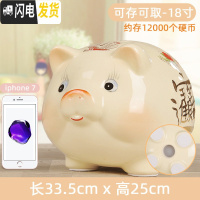 三维工匠储蓄大号只进不出不可存可取大人用可爱男女孩儿童家用金猪存钱罐 18寸:长33.5CM,宽25CM储蓄罐