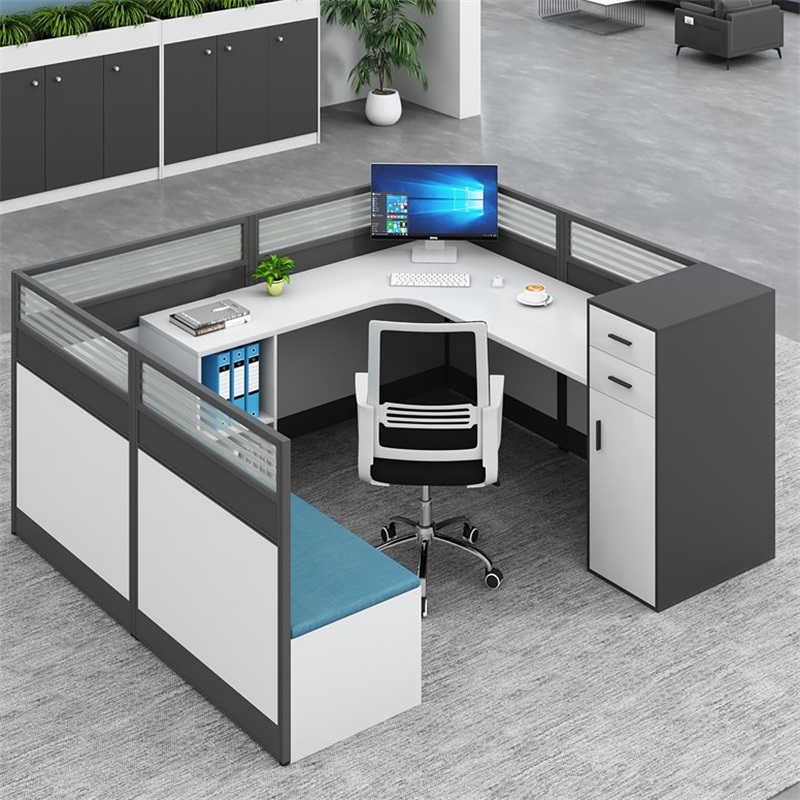 易企采 单人位 带午休床办公桌大尺寸卡位职员屏风工位桌