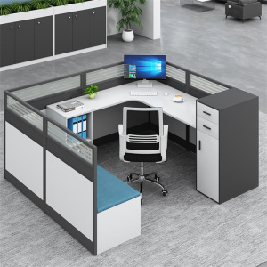 易企采 单人位 带午休床办公桌大尺寸卡位职员屏风工位桌