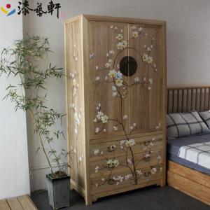 森美人现代简约新中式彩绘香樟木实木衣柜防虫小户型大容量定制卧室双