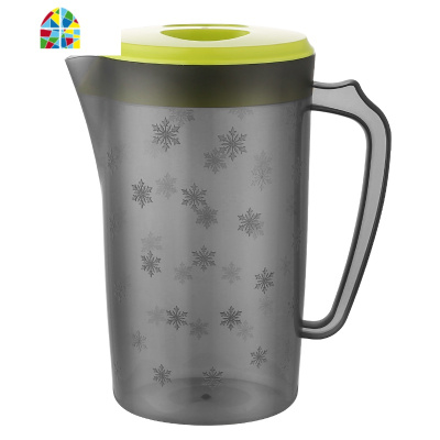 家用大容量塑料冷水壶凉水壶耐热高温果汁扎壶凉茶壶凉开水壶套装 FENGHOU 灰绿色--2200ML不带杯