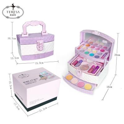 利姿儿童玩具化妆品套装彩妆指甲油女孩公主化妆盒小孩子口红开心乐园手提箱