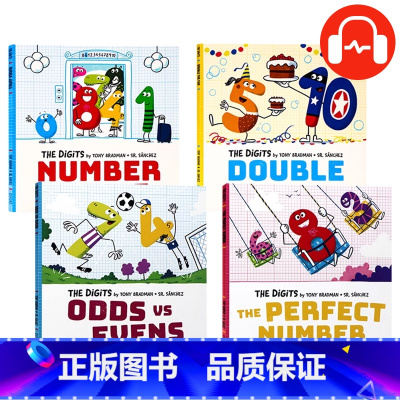 数学主题绘本4册 [正版]数学主题牛津精品 数字朋友系列4册 英文原版绘本 The Digits 探索数学儿童益智幽默数
