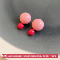 撞色两戴珍珠耳环女小众独特后挂式珍珠耳钉简约新款百搭个性耳饰送女朋友老婆情人节七夕生日礼物