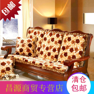 可拆洗单人座实木沙发垫防滑加厚海绵红木沙发坐垫带靠背连体坐垫