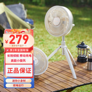 摩飞电器电风扇 家用办公室卧室无线轻柔音落地扇挂扇 户外露营长续航便携折叠风扇台扇MR3701白