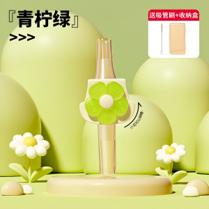 宝宝喝汤吸管带卡扣儿童吸管喝粥神器婴幼儿辅食吸管硅胶可拆卸洗3759W