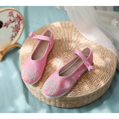 七色王国古风绣花鞋女内增高素梦瑾汉鞋平底古装鞋中国风布鞋原创汉服鞋子休闲鞋