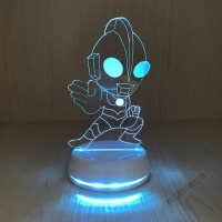 苏宁放心购 卡通动漫奥特曼小夜灯插电床头灯创意梦幻个性3d台灯卧室迷你节能