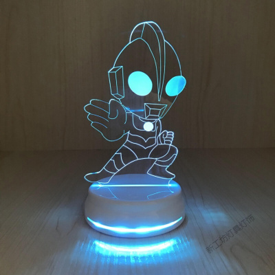 苏宁放心购 卡通动漫奥特曼小夜灯插电床头灯创意梦幻个性3d台灯卧室迷你节能