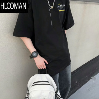 HLCOMAN国潮美式卡通小印花短袖T恤男女夏季潮情侣宽松半袖上衣