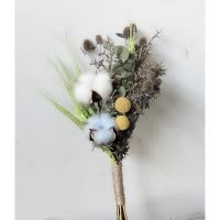 美好干花倒挂花束彩色木棉花青果金球松果墙面壁饰干花可插瓶 三维工匠 3