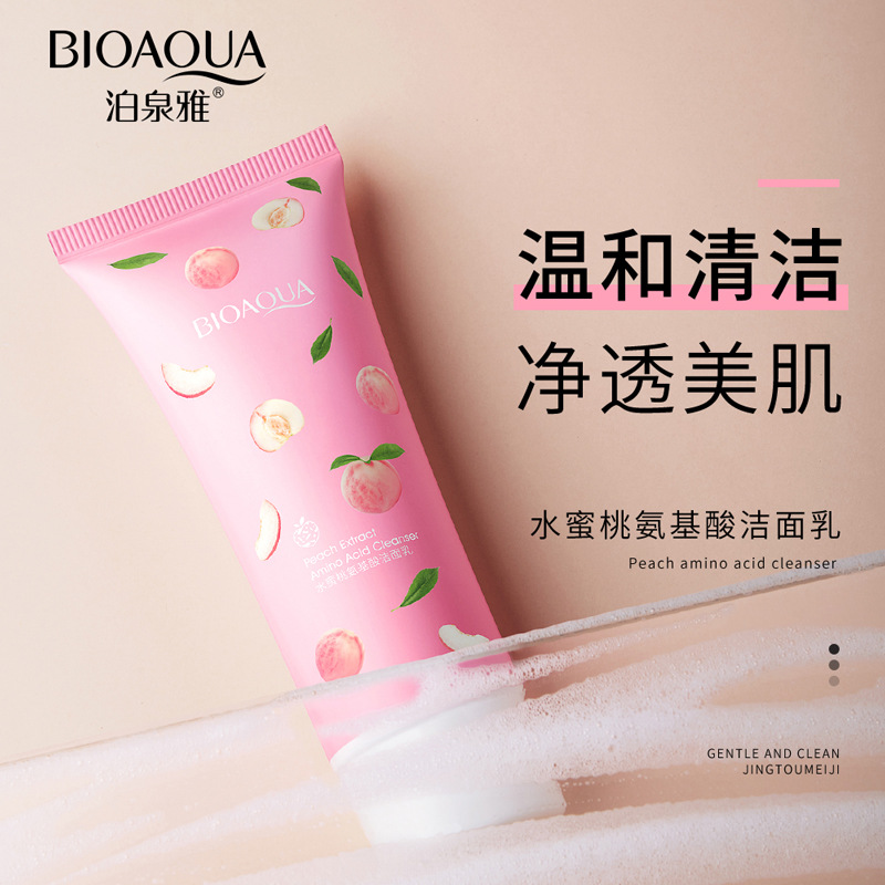 泊泉雅(bioaoua)水蜜桃氨基酸洁面乳100g 温和洁净洗面奶