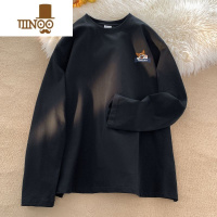 YANXU小狗t恤男oversize宽松无帽卫衣潮牌休闲长袖打底衫大码上衣