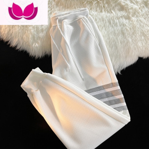 七斓华夫格卫裤男潮牌高级感休闲裤男加绒加厚宽松运动裤子男裤