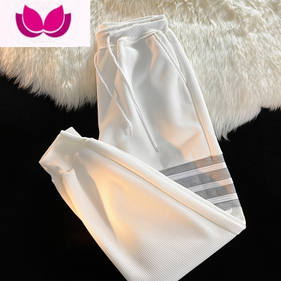 七斓华夫格卫裤男潮牌高级感休闲裤男加绒加厚宽松运动裤子男裤