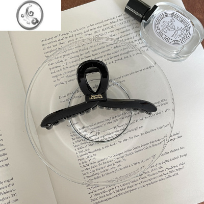 JiMi法式慵懒氛围抓夹简约百搭鲨鱼夹树脂发卡后脑勺发抓盘发夹子发饰