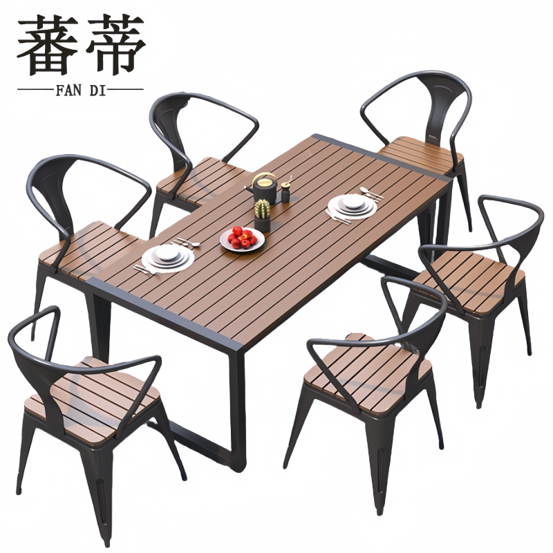 蕃蒂户外桌椅1桌6椅套
