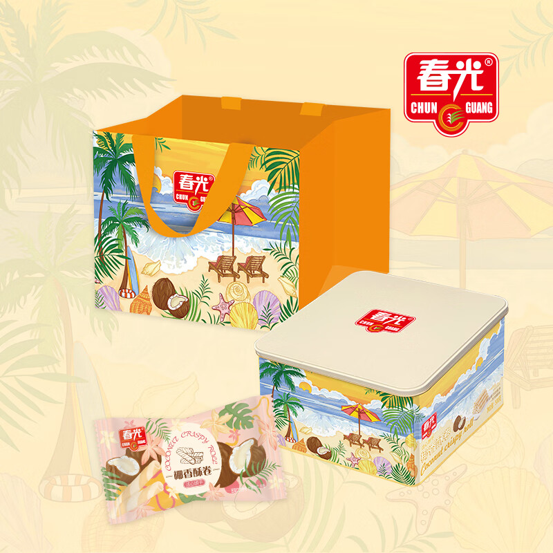 春光 椰香酥卷套盒500g(单位:盒)