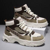 马丁靴男士秋季百搭男鞋新款厚底休闲防滑高帮板鞋中帮工装靴