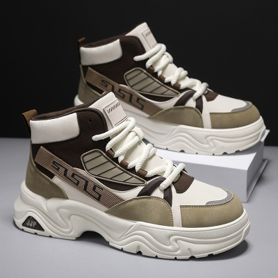 马丁靴男士秋季百搭男鞋新款厚底休闲防滑高帮板鞋中帮工装靴