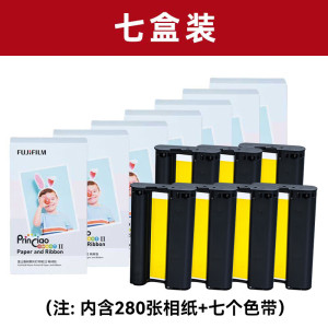 富士小俏印二代耗材无背胶7盒(含色带) 手机照片打印机家用小型迷你便携式无线热升华洗相纸 富士原装相纸 原装相纸