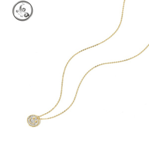 925银硬币微笑项链女简约纯银锁骨链轻奢小众网红闺蜜首饰 JiMi 灿烂微笑项链