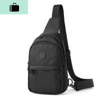新款时尚潮流男包韩版单肩包户外运动胸包斜挎包休闲男士挎包小包NEW LAKE 黑色男士单肩包