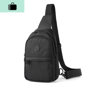 新款时尚潮流男包韩版单肩包户外运动胸包斜挎包休闲男士挎包小包NEW LAKE 黑色男士单肩包 黑色