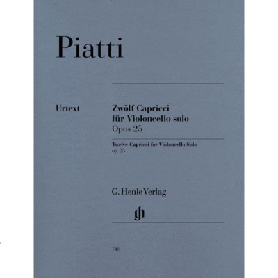 推荐德国亨乐原版乐谱书皮亚蒂12首随想曲op25大提琴独奏带指法AlfredoPiatti12Ca