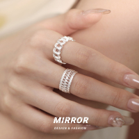 925纯银圆点宽链戒指女指环尾戒时尚高级感轻奢精致高级感