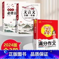 [全3本]初中文言文+古诗文+中考满分作文 初中通用 [正版]2024版 初中文言文全解一本通必背古诗文138篇首全国初