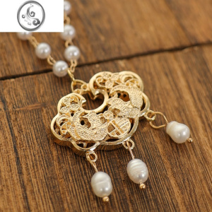 JiMi俏娘鱼2023年春季新款小众百搭平安锁项链旗袍配饰简约优雅年轻款 黄