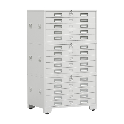 臻远 ZY-DTGA-3 工程图纸柜收纳柜 白色1号三节柜