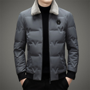 男士羽绒服秋冬新款可脱卸羊毛领休闲保暖羽绒男外套