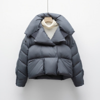 新冬季新国标90绒羽绒服女新款加厚保暖简约肯豆风面包服