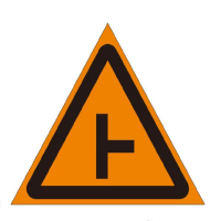 定制标识牌 十字型交叉口交通警告 含立柱 规格:边长600mm 单位:套