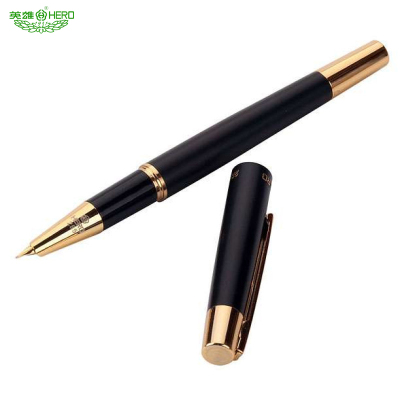 英雄（HERO）钢笔285黑铬高级铱金笔（暗尖）0.5mm1支学生商务办公墨水笔