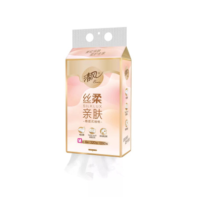 清风悬挂式抽纸4层320抽M码加大加厚印花抽纸家用餐巾面巾卫生纸