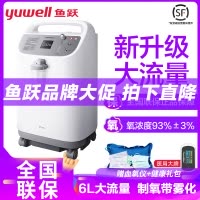 鱼跃yuwell6L升医用制氧机家用高氧浓度专业款吸氧机 制氧带雾化一体机可配呼吸机家用老人孕妇氧气机8F-6W
