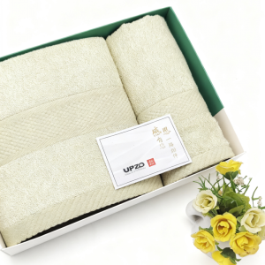 优品尚竹UPZO竹纤维草本毛浴巾两件套CB-108M套
