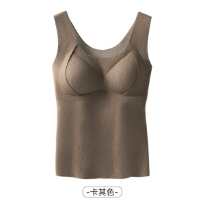 2.0升级保暖背心女款带胸垫秋冬季加绒发热沸腾贴片无痕保暖马甲