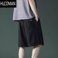 HLCOMAN运动短裤男跑步健身过膝中裤夏季潮牌松紧腰居家大码冰丝五分裤子