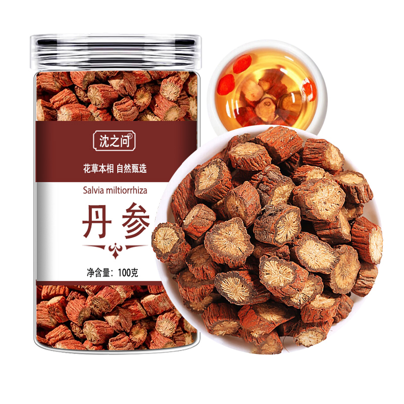 丹参丹参片紫丹参丹生片丹参粉新货正品官方店可搭当归泡水泡茶9260