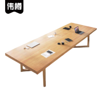 伟樽实木多人会议桌320*120*75cm张