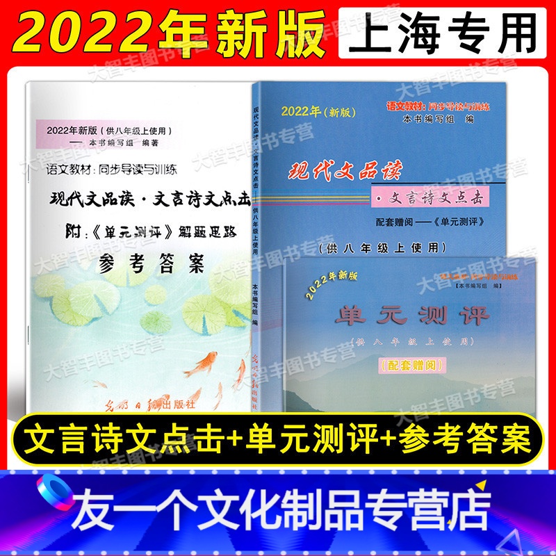 文言诗文点击 8上(书+卷+答案) 八年级/初中二年级 [友一个正版]2022年新版 现代文品读文言诗文点击 八年级