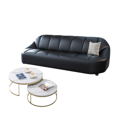 荺炬办公沙发三人位加圆茶几组